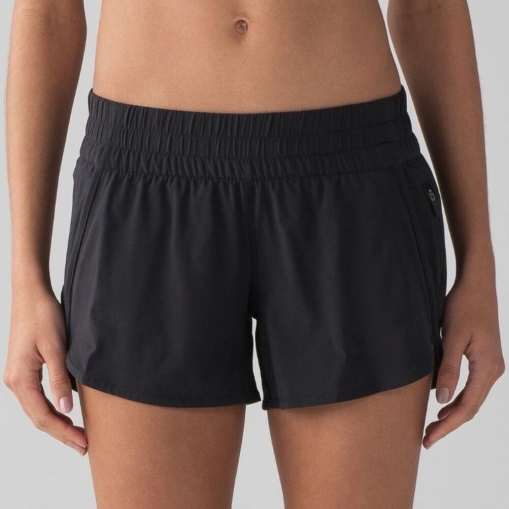 Lululemon Tracker Short V 4 Black W7AS2S Running Training Shorts Womens 10